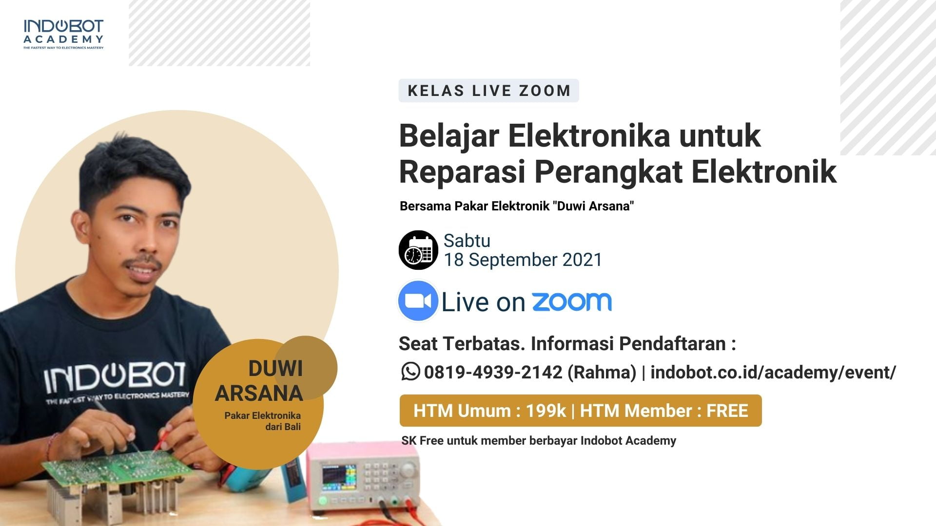 Kelas Zoom Belajar Elektronika untuk Reparasi Perangkat Elektronik